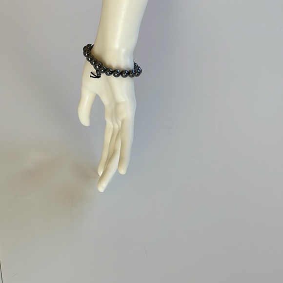 Sandra Borish Hematite Bracelet.. Beaded.. Stretchy Band - Picture 7 of 15